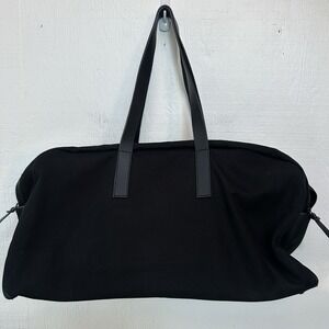 Everlane Weekend Duffle‎ Bag Twill Black Leather Straps EUC